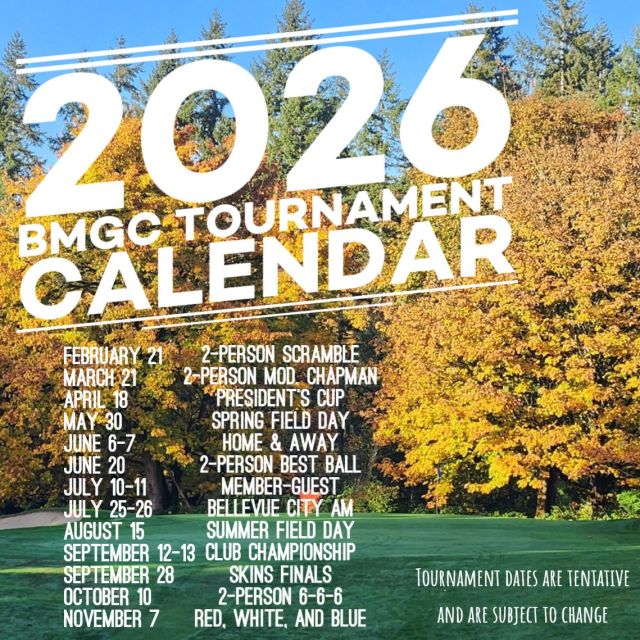 2026 BMGC Tournament Calendar