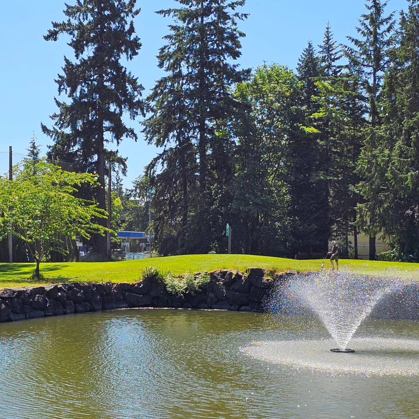 Fountain on golf course